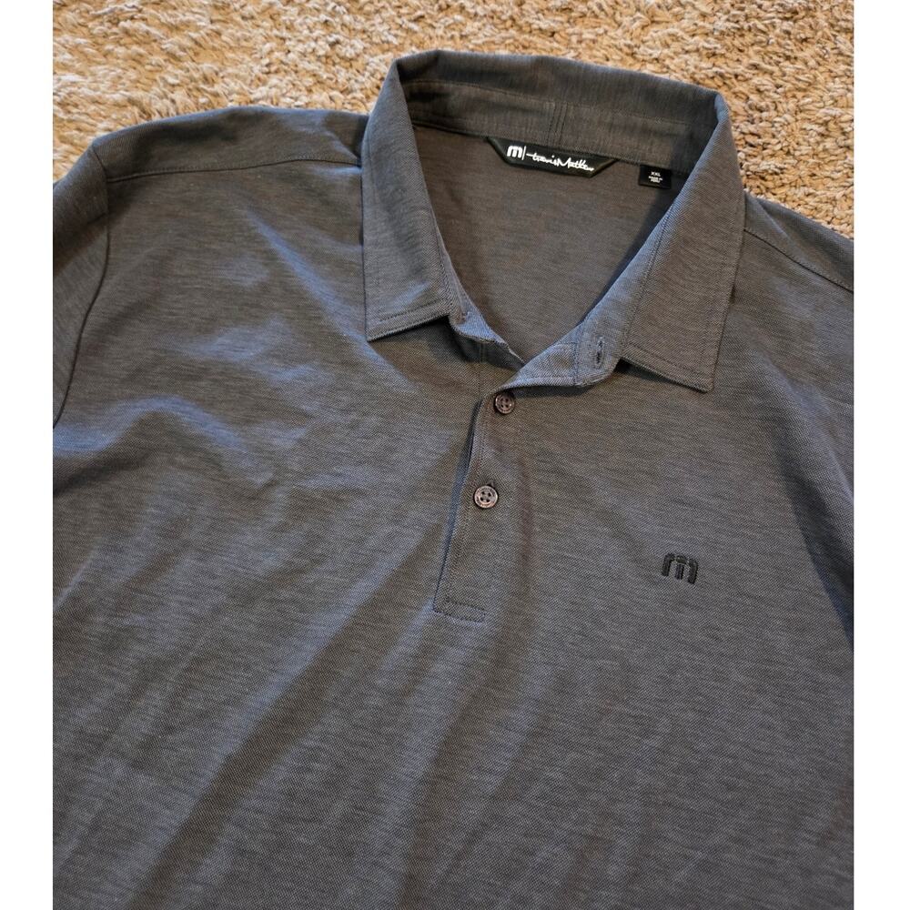 Travis Mathew golf short sleeve polo solid grey collared shirt mens 2XL
